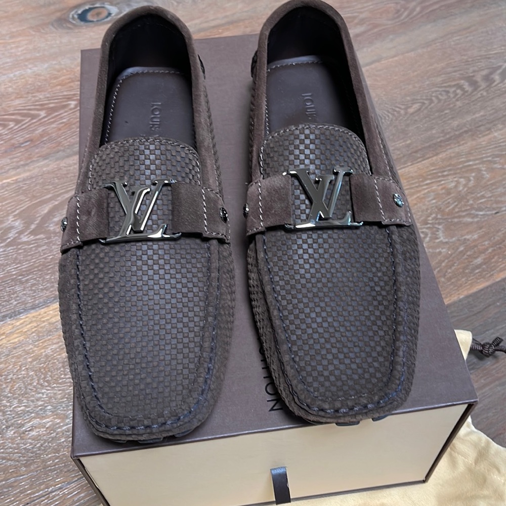 Louis Vuitton Brown Suede Leather Monte Carlo Moccasin Mens 9.5UK, 10.5 US